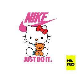 hello kitty swoosh png, hello kitty nike png, just do it png, nike logo png, hello kitty png digital file