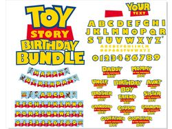 toy story birthday bundle | toy story font & toy story birthday boy shirt & toy story birthday banner