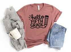 Hello Fifth Grade Shirt, Fifth Grade Teacher Shirt, Teacher Gift, Gift for Teachers, 5th Grade, Fifth Grade Teacher,Back