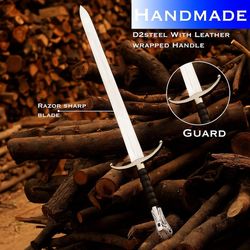 handmade d2 steel long claw sword, got swords, replica sword, jon snow sword, replica sword, anniversary & birthday gift