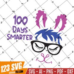 llama 100 days smarter svg, 100th day of school svg png eps dxf pdf, cricut file