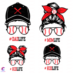 family softball dad life mom life bundle svg, family svg, softball svg, dad life