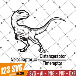 dinosaur velociraptor distanceraptor timeraptor svg png eps dxf cricut cameo file