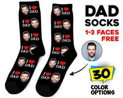 custom face socks, dad personalized photo socks, daddy picture socks, face on socks, customized gift for dad, him or bes