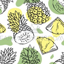 pineapple backdrop delicious fruit sketch seamless pattern