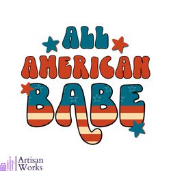 all american babe svg 4th of july svg graphic design file