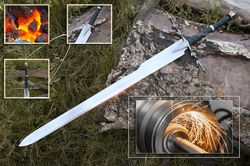 custom hand forged lord of the rings stainless steel nazgul sword, raingwraith sword, beautiful wedding gift for him