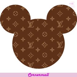 brown lv mickey head svg, louis vuitton logo svg, mickey logo svg