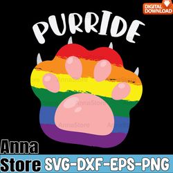 purride cat paw lbgt color pride svg,lgbt day svg,lesbian svg,gay svg,bisexual svg,transgender svg,queer svg,pride svg