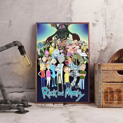 movie poster, rick and morty poster, rick and morty wall art, movie decoration, movie wall art, sitcom poster