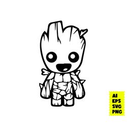 baby groot svg, groot black svg, groot svg, marvel svg, disney svg, png digital file