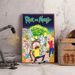 movie decoration, rick and morty poster, movie poster, movie wall art, sitcom poster, rick and morty wall art