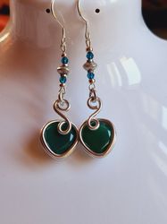 earrings with green opal