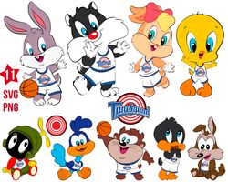 baby space jam svg 02, looney tunes svg, baby toons, birthday svg png