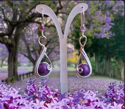 lepidolite earring