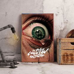 the texas chain saw massacre poster, the texas chain saw massacre wall art, movie decoration, horror movie poster