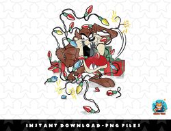 kids looney tunes christmas taz lights and presents png, sublimation, digital download