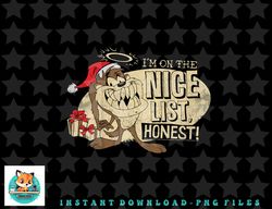 kids looney tunes christmas taz im on the nice list honest png, sublimation, digital download