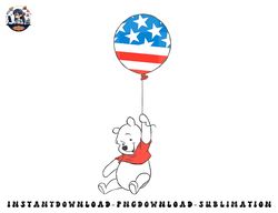 disney americana balloon winnie the pooh png, sublimation, digital download