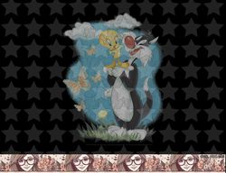 kids looney tunes sylvester and tweety bird butterfly portrait png, sublimation, digital download