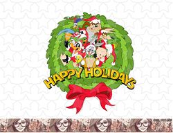 looney tunes christmas happy holidays wreath png, sublimation, digital download