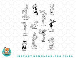 looney tunes characters identification display png, sublimation, digital download