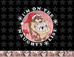 looney tunes christmas taz im on the naughty list png, sublimation, digital download