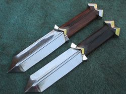 viking dagger knife , superior lot of 2 custom made d2 steel viking dagger set