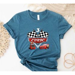 Personalized Disney Pixar Cars Lightning McQueen Shirt, Disney Race Car Birthday Shirt, Custom Mcqueen Birthday Shirt, C