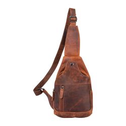 genuine leather crossbody & chest backpack for unisex everyday traveling