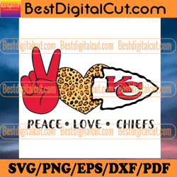 peace love chiefs svg, sport svg, kansas city chie