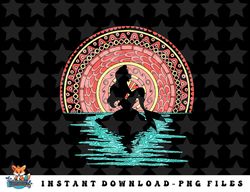 disney the little mermaid geometric sunset silhouette png, sublimation, digital download