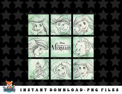 disney the little mermaid group shot sketched box up png, sublimation, digital download