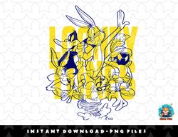 looney tunes group shot line art logo png, sublimation, digital download