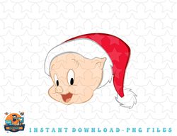 looney tunes christmas porky pig santa big face png, sublimation, digital download