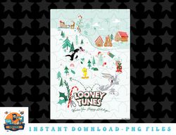 looney tunes christmas snow day poster png, sublimation, digital download