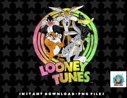 looney tunes group shot rainbow neon gradient logo png, sublimation, digital download