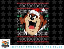 looney tunes christmas sweater taz rip through png, sublimation, digital download