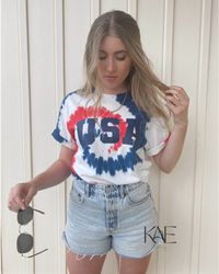 tie dye usa t-shirt / red white blue / fourth of july