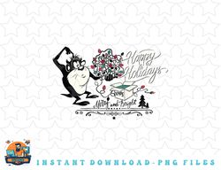 looney tunes christmas taz happy holidays merry and bright png, sublimation, digital download