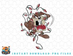 looney tunes christmas taz in lights png, sublimation, digital download