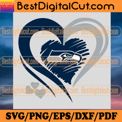 seattle seahawks heart logo svg, sport svg, footba