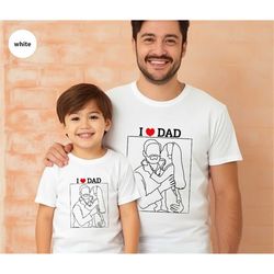 personalized dad shirts, matching dad and daughter graphic tees, fathers day gifts, custom photo clothing, customized da