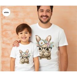 kids easter t-shirts, baby girl onesie, bunny graphic tees, cute spring clothing, floral youth clothing, bunny vneck shi