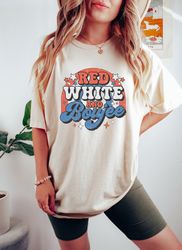 red white and boujee, retro groovy 4th of july shirt, patriotic rainbow shirt, happy 4th of july shirt, independence day
