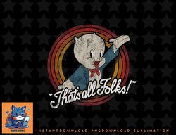 looney tunes porky pig thats all folks classic png, sublimation, digital download