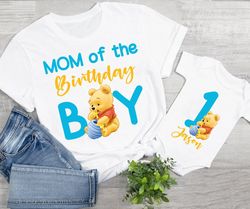 winnie the pooh birthday shirts, pooh birthday matching shirts, pooh bear birthday fa