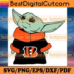 cincinnati bengals nfl baby yoda svg, sport svg, f