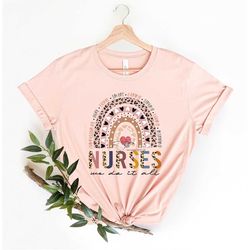 rainbow nurse shirt, leopard print nurse life,registered nurse shirt, rn shirts, nurse week shirt, cna shirt, nursing, n