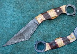 damascus karambit knife , 11" marvelous hand made damascus steel karambit knife , hunting karambit knife